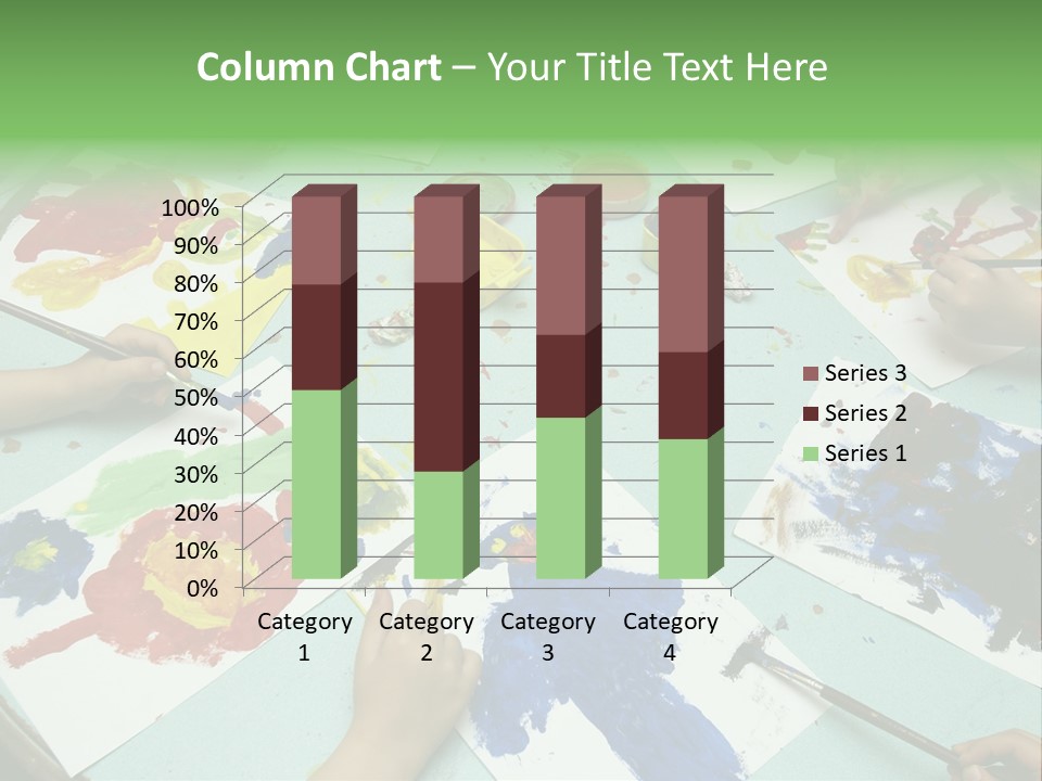 Little Children Painting During Art Class PowerPoint Template