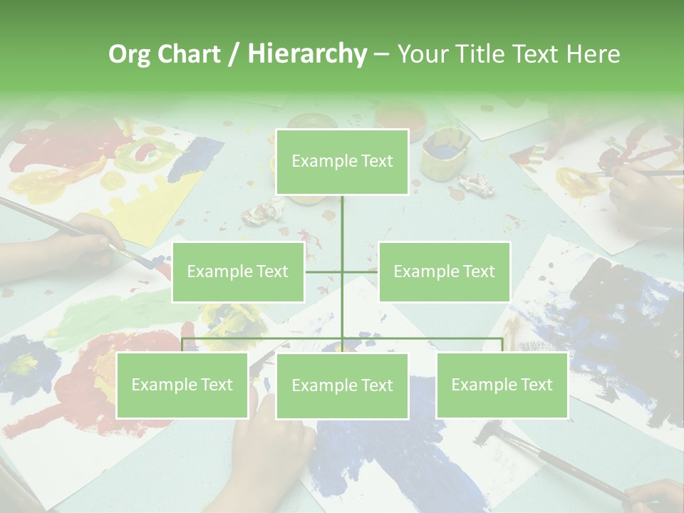 Little Children Painting During Art Class PowerPoint Template