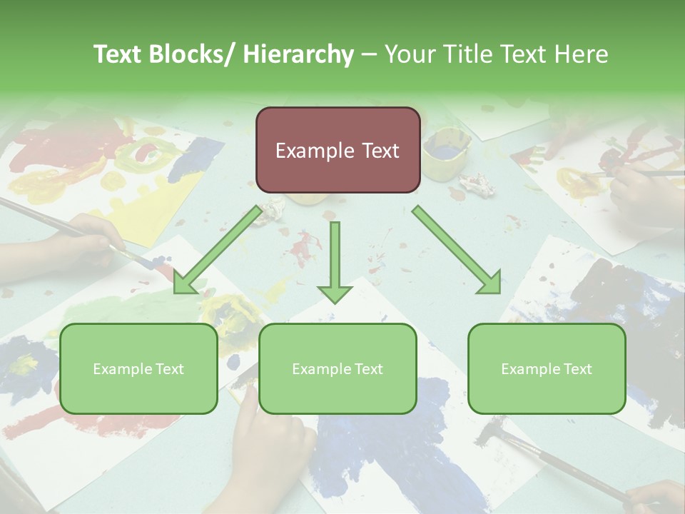 Little Children Painting During Art Class PowerPoint Template