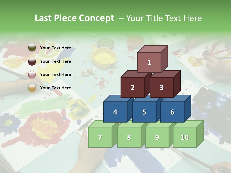 Little Children Painting During Art Class PowerPoint Template