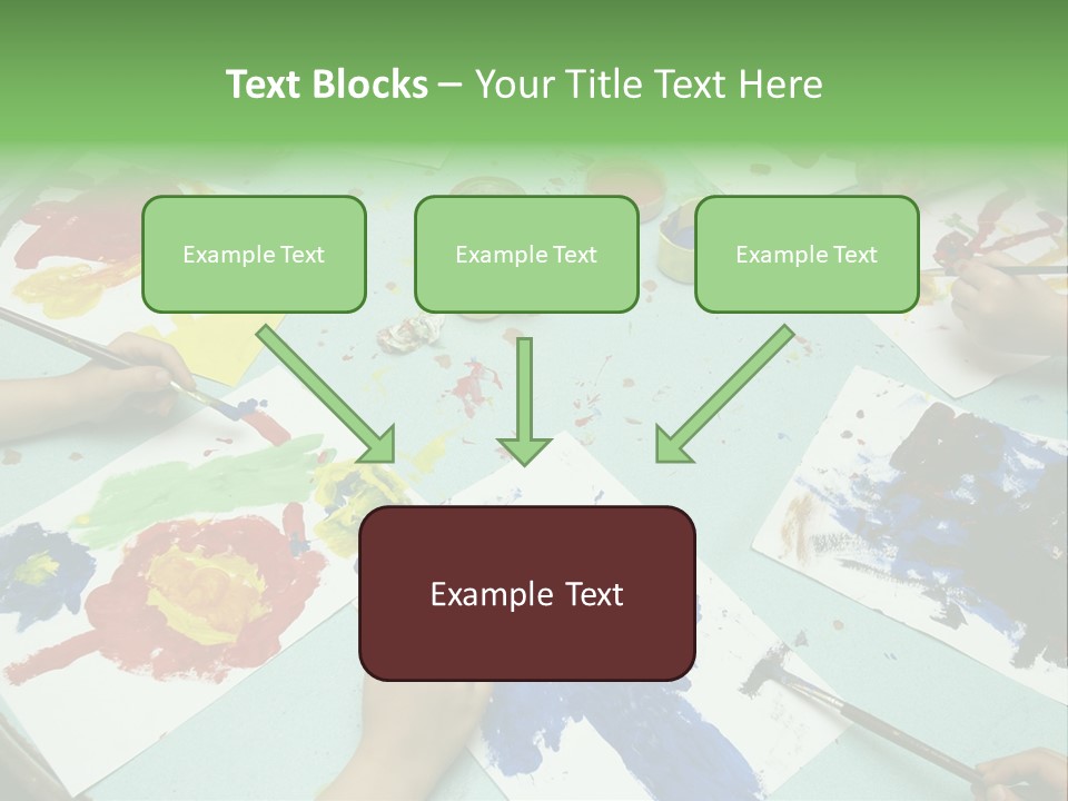 Little Children Painting During Art Class PowerPoint Template