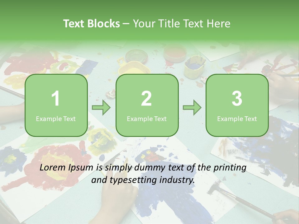 Little Children Painting During Art Class PowerPoint Template