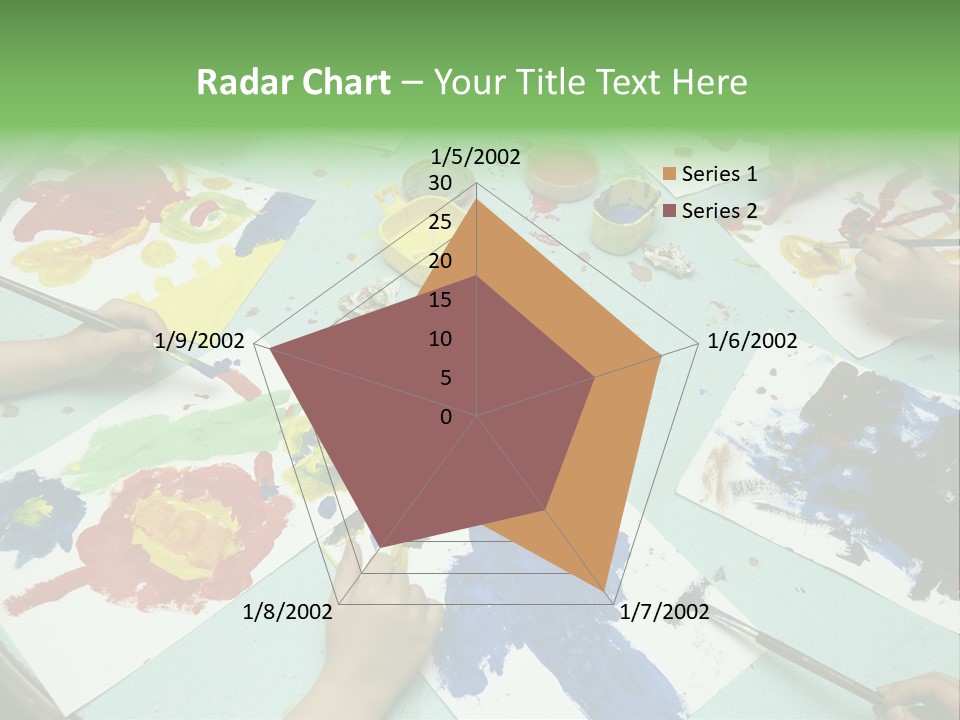 Little Children Painting During Art Class PowerPoint Template