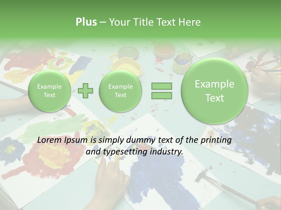 Little Children Painting During Art Class PowerPoint Template