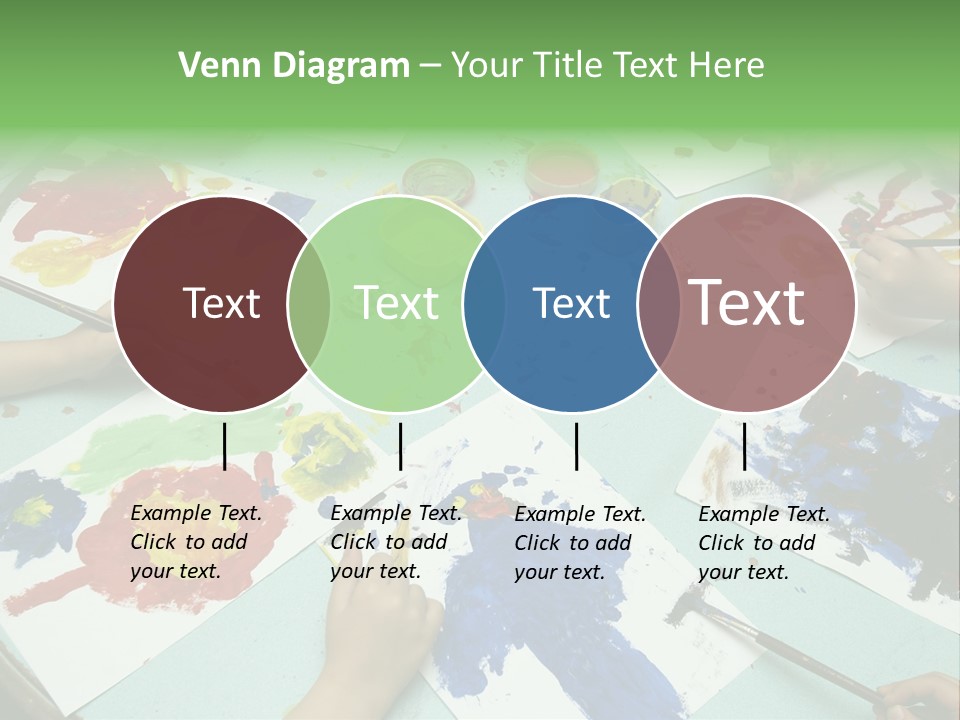 Little Children Painting During Art Class PowerPoint Template