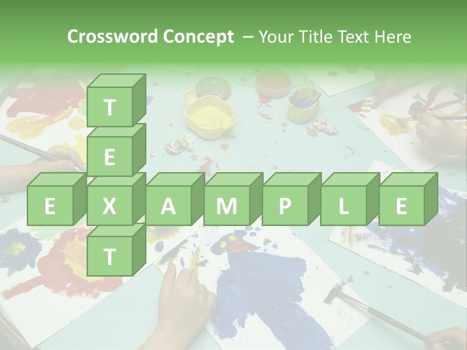 Little Children Painting During Art Class PowerPoint Template