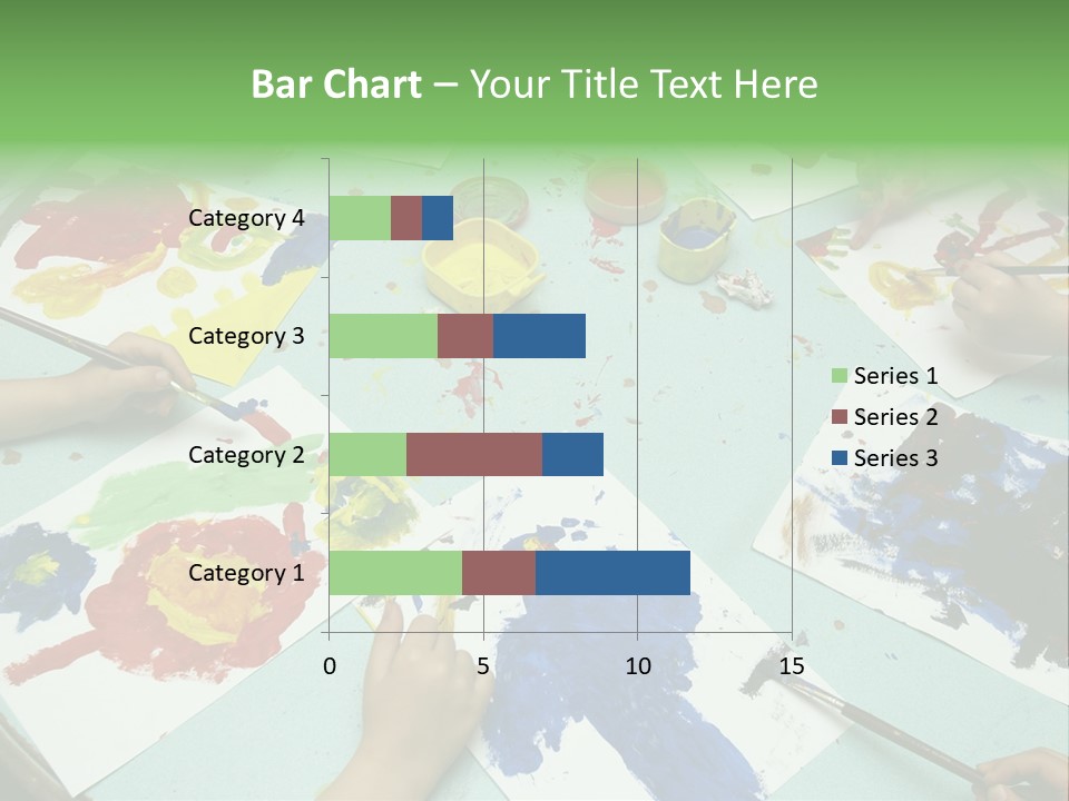 Little Children Painting During Art Class PowerPoint Template