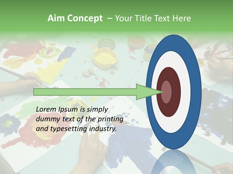 Little Children Painting During Art Class PowerPoint Template