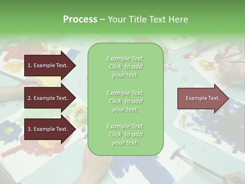 Little Children Painting During Art Class PowerPoint Template