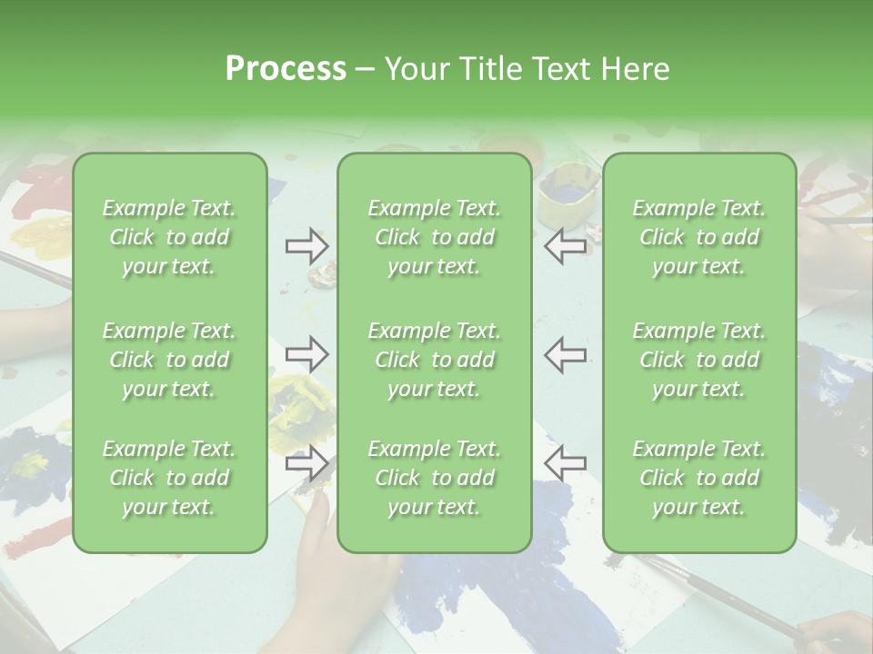 Little Children Painting During Art Class PowerPoint Template