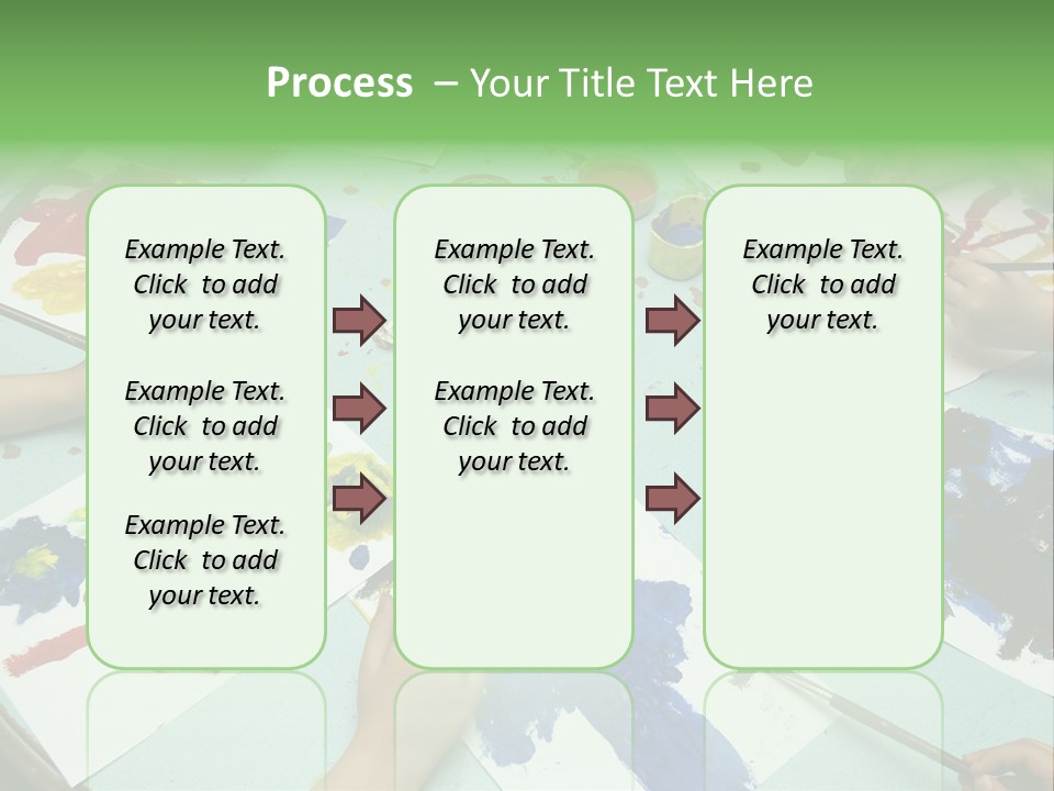 Little Children Painting During Art Class PowerPoint Template