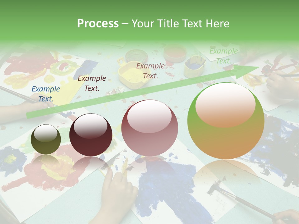 Little Children Painting During Art Class PowerPoint Template