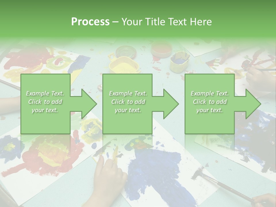 Little Children Painting During Art Class PowerPoint Template