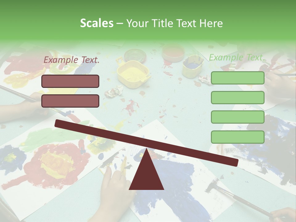 Little Children Painting During Art Class PowerPoint Template