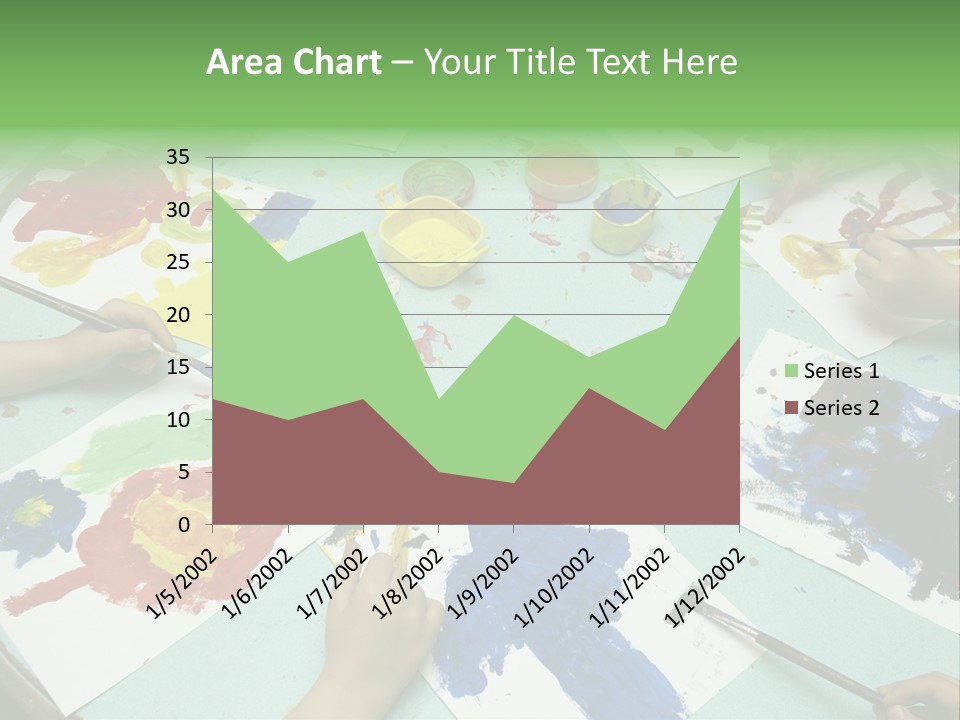 Little Children Painting During Art Class PowerPoint Template