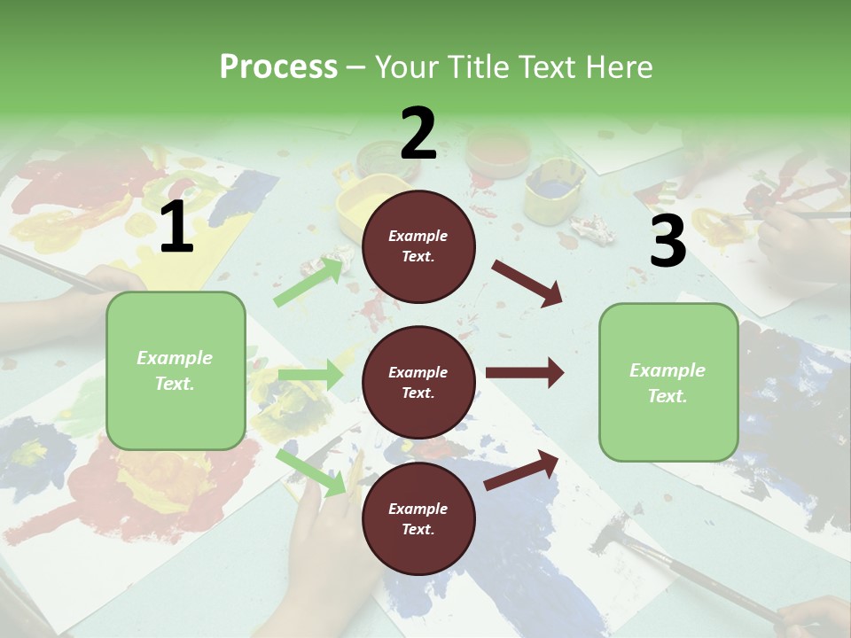 Little Children Painting During Art Class PowerPoint Template