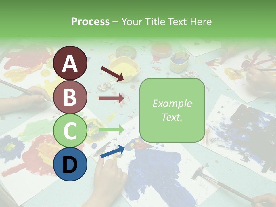 Little Children Painting During Art Class PowerPoint Template