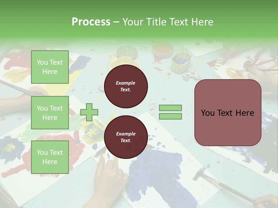 Little Children Painting During Art Class PowerPoint Template