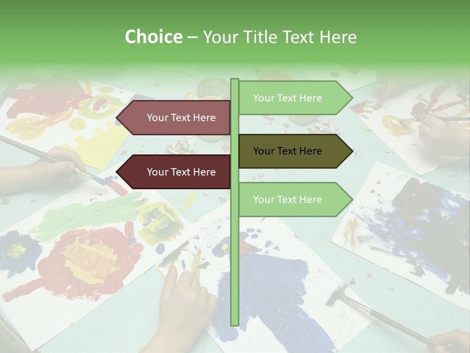 Little Children Painting During Art Class PowerPoint Template