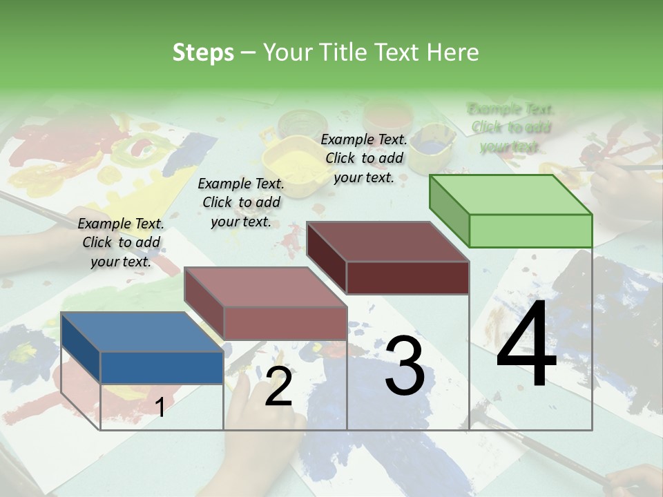 Little Children Painting During Art Class PowerPoint Template