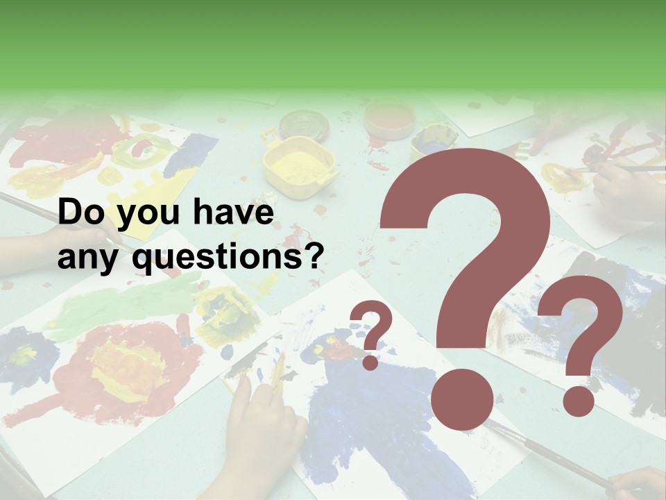 Little Children Painting During Art Class PowerPoint Template