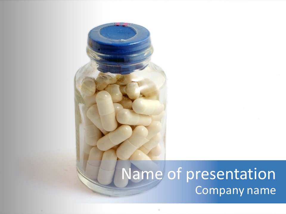 Pill Isolated On White PowerPoint Template