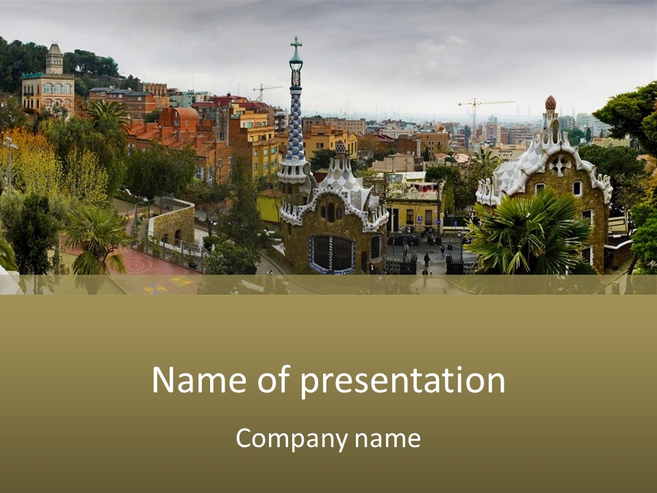 Park Guell By Antoni Gaudi Architect PowerPoint Template