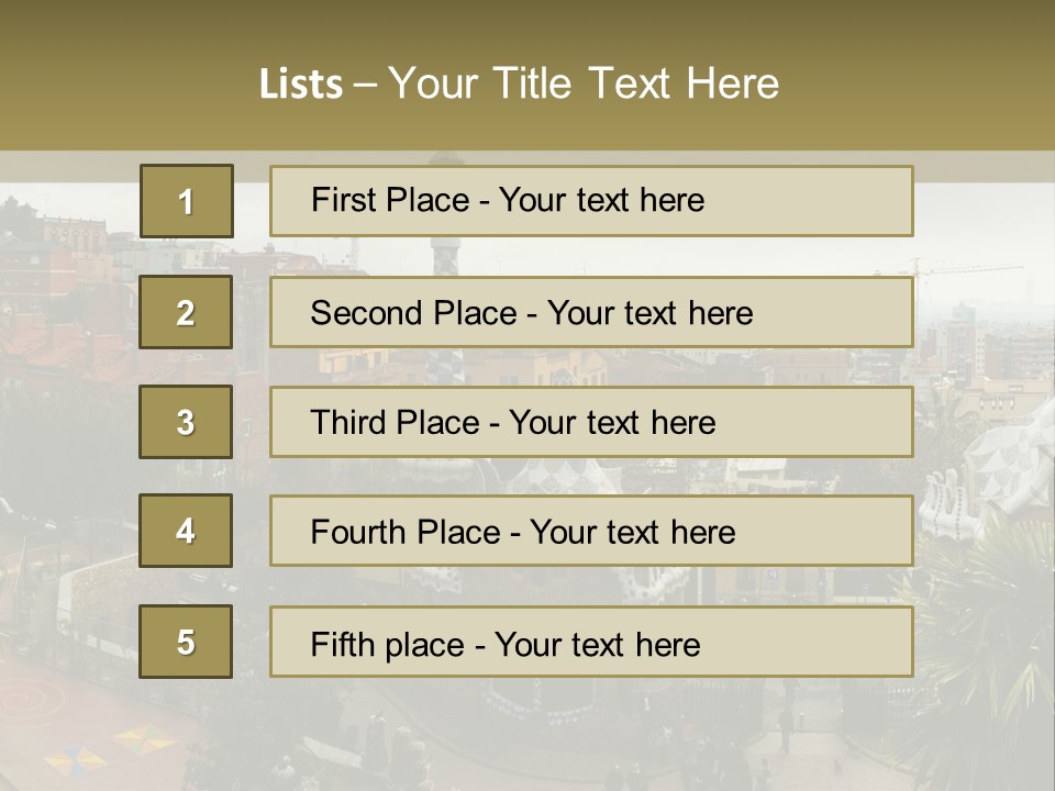 Park Guell By Antoni Gaudi Architect PowerPoint Template