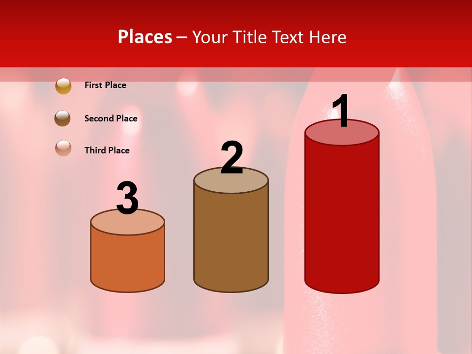 A Group Of Red Lipsticks On A Red Background PowerPoint Template