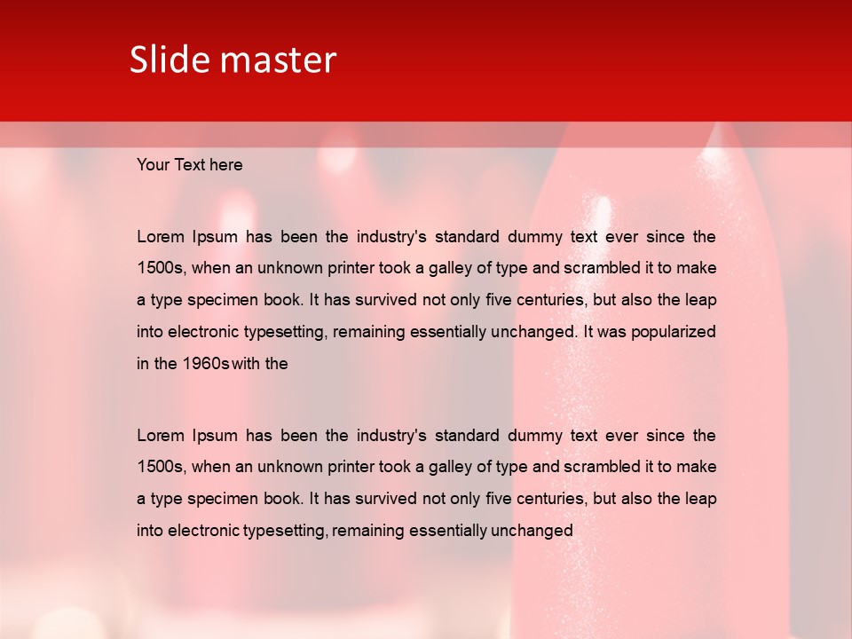 A Group Of Red Lipsticks On A Red Background PowerPoint Template