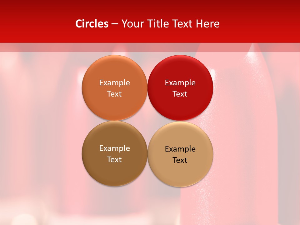 A Group Of Red Lipsticks On A Red Background PowerPoint Template
