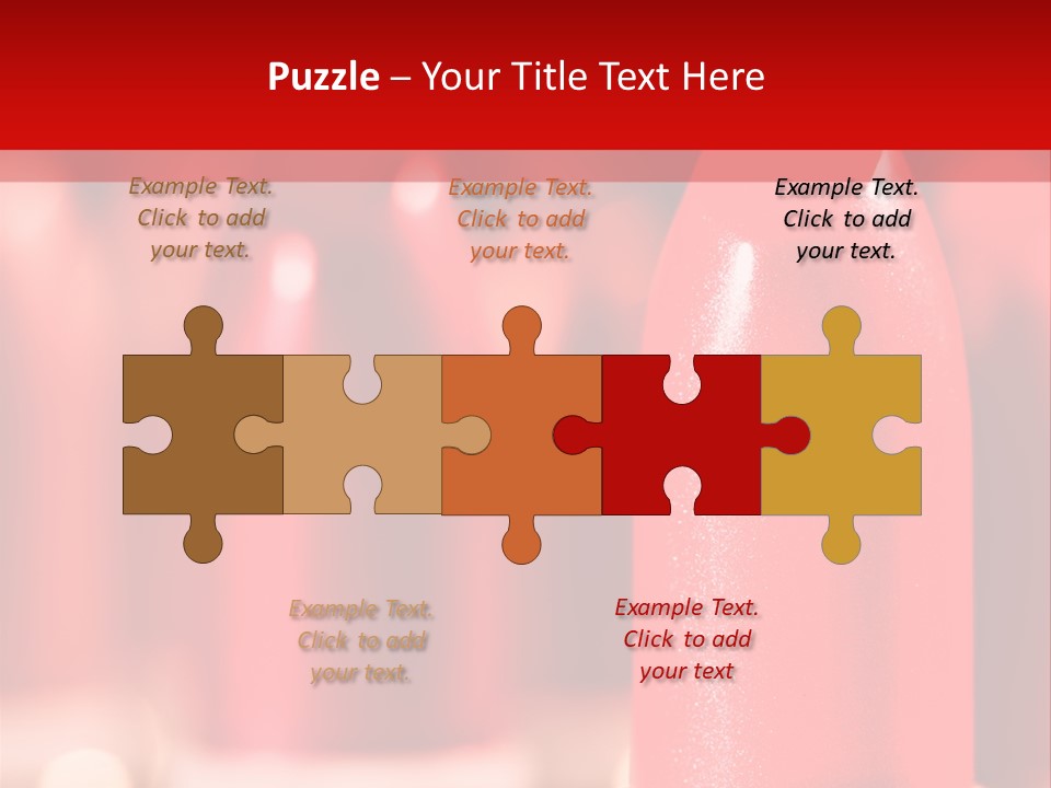 A Group Of Red Lipsticks On A Red Background PowerPoint Template