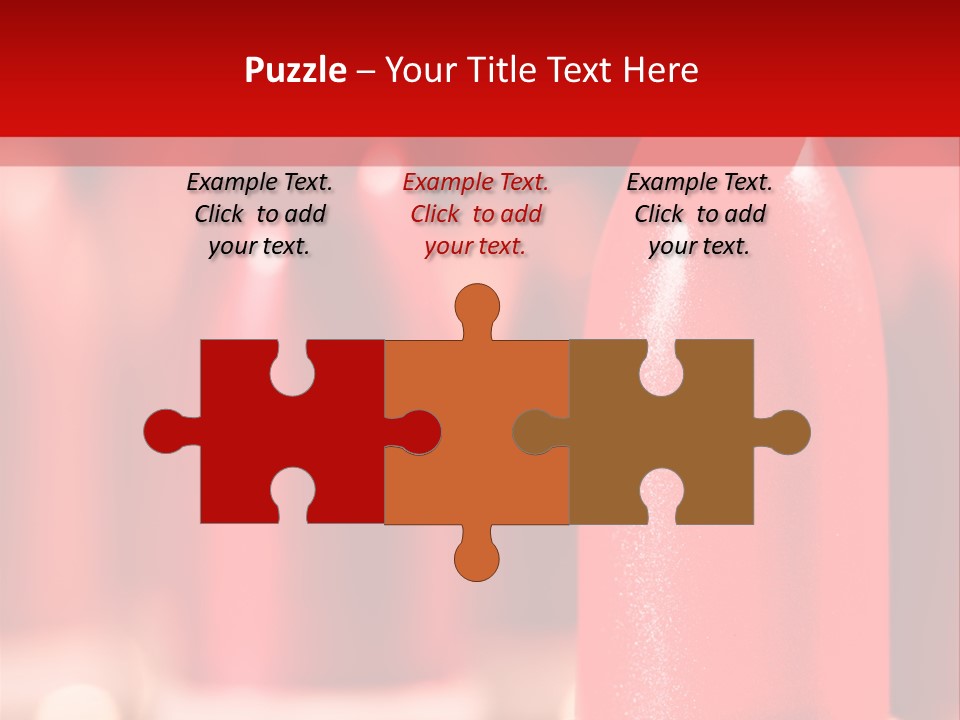 A Group Of Red Lipsticks On A Red Background PowerPoint Template