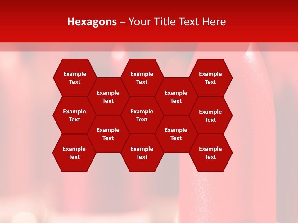 A Group Of Red Lipsticks On A Red Background PowerPoint Template