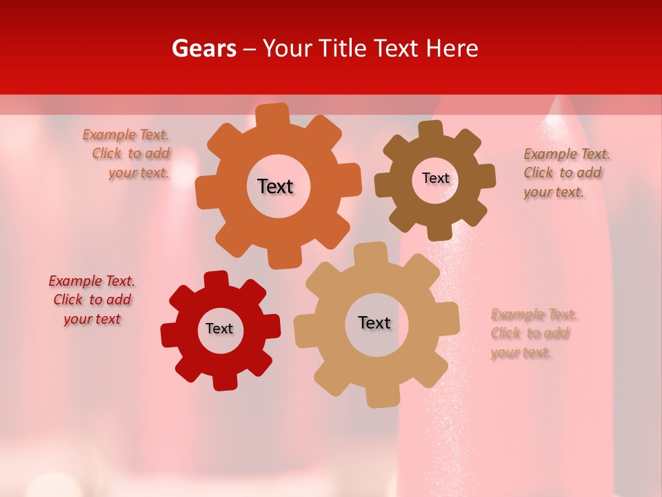 A Group Of Red Lipsticks On A Red Background PowerPoint Template