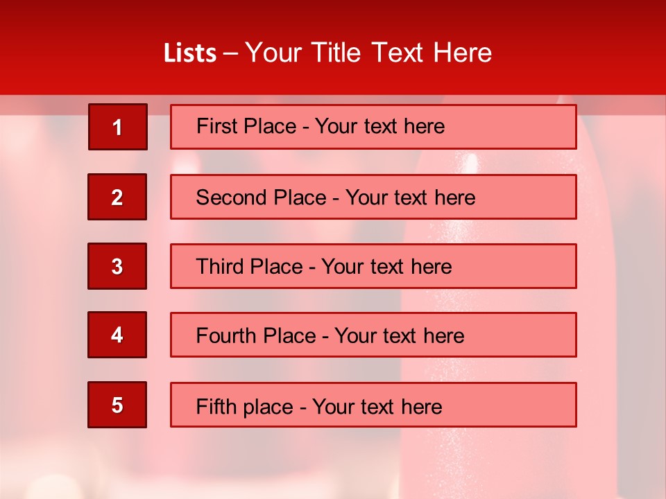 A Group Of Red Lipsticks On A Red Background PowerPoint Template