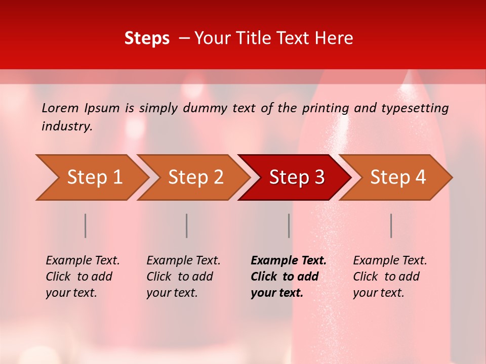 A Group Of Red Lipsticks On A Red Background PowerPoint Template