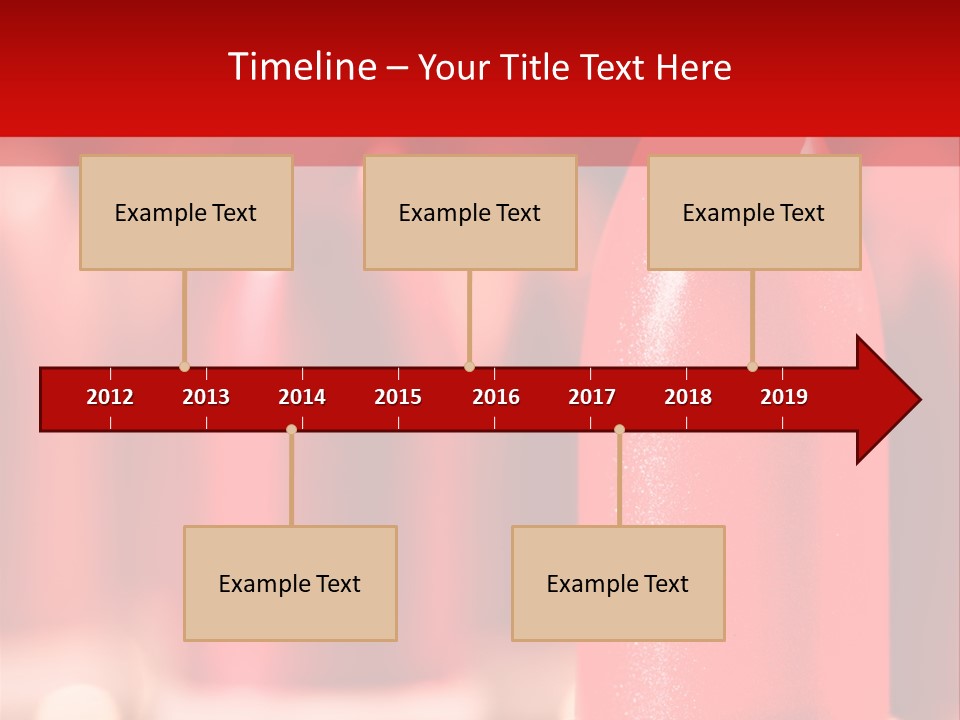 A Group Of Red Lipsticks On A Red Background PowerPoint Template