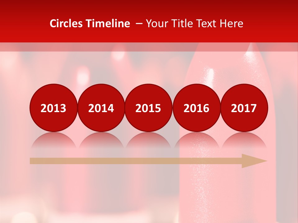 A Group Of Red Lipsticks On A Red Background PowerPoint Template