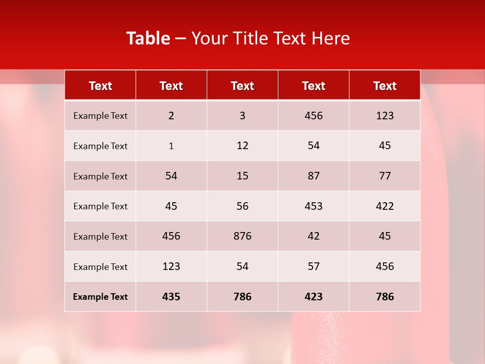 A Group Of Red Lipsticks On A Red Background PowerPoint Template