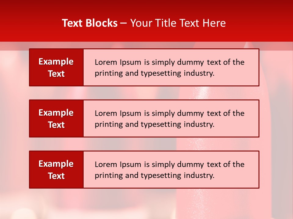 A Group Of Red Lipsticks On A Red Background PowerPoint Template