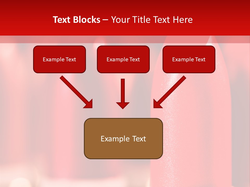 A Group Of Red Lipsticks On A Red Background PowerPoint Template