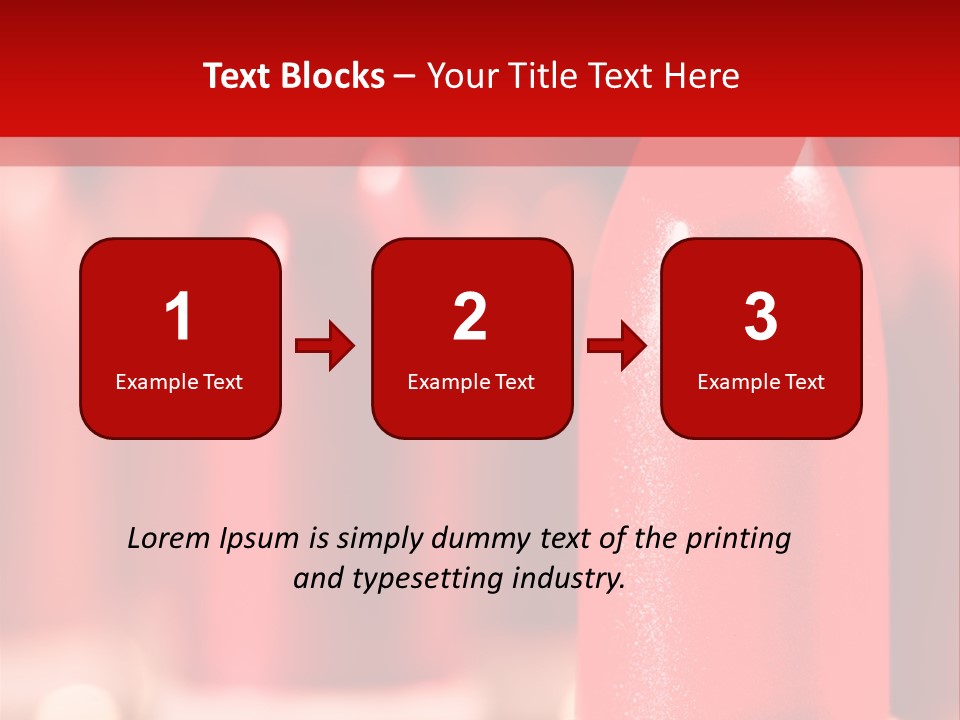 A Group Of Red Lipsticks On A Red Background PowerPoint Template