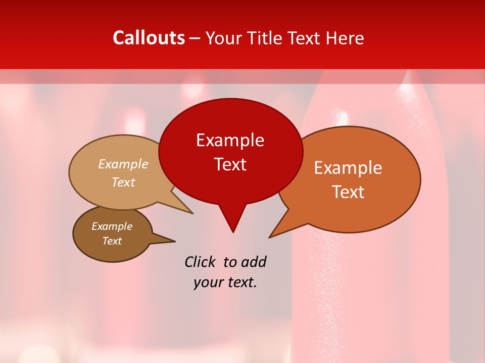 A Group Of Red Lipsticks On A Red Background PowerPoint Template