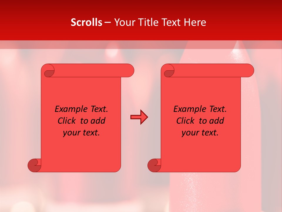 A Group Of Red Lipsticks On A Red Background PowerPoint Template