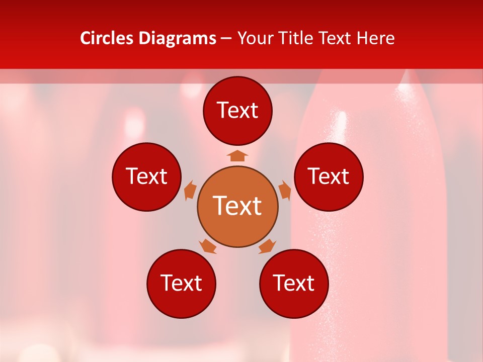 A Group Of Red Lipsticks On A Red Background PowerPoint Template