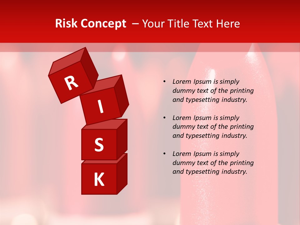 A Group Of Red Lipsticks On A Red Background PowerPoint Template