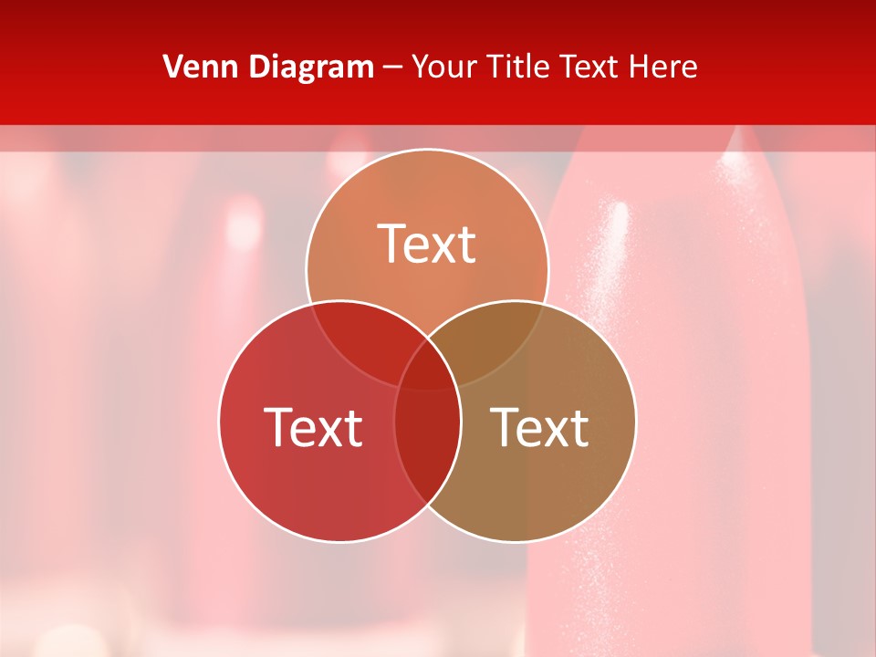 A Group Of Red Lipsticks On A Red Background PowerPoint Template