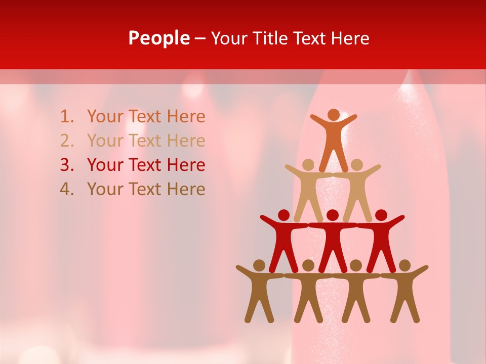 A Group Of Red Lipsticks On A Red Background PowerPoint Template