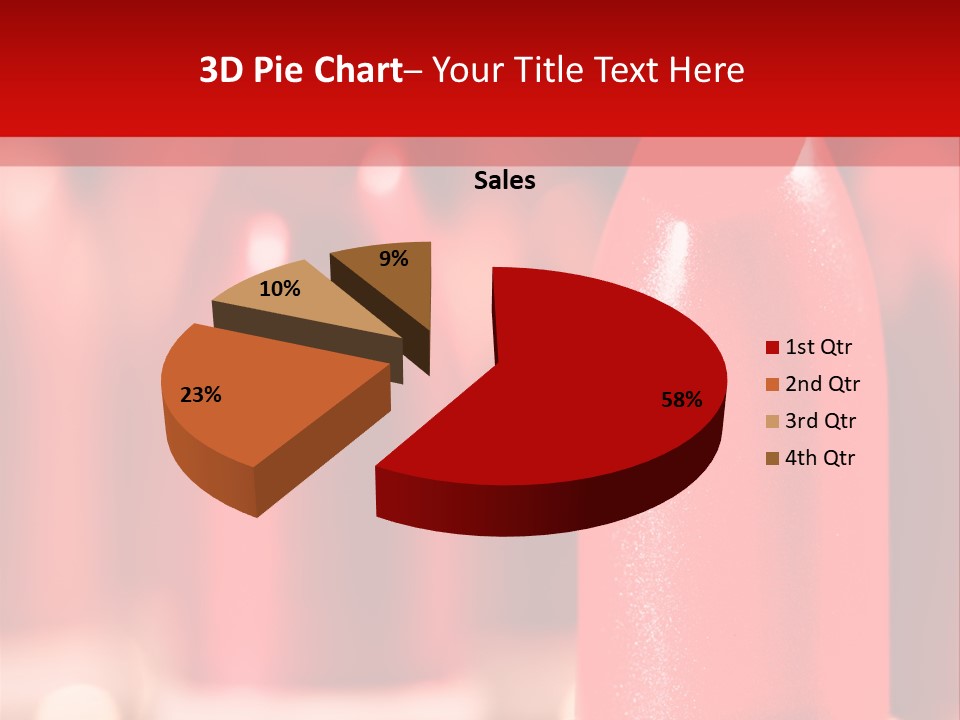 A Group Of Red Lipsticks On A Red Background PowerPoint Template